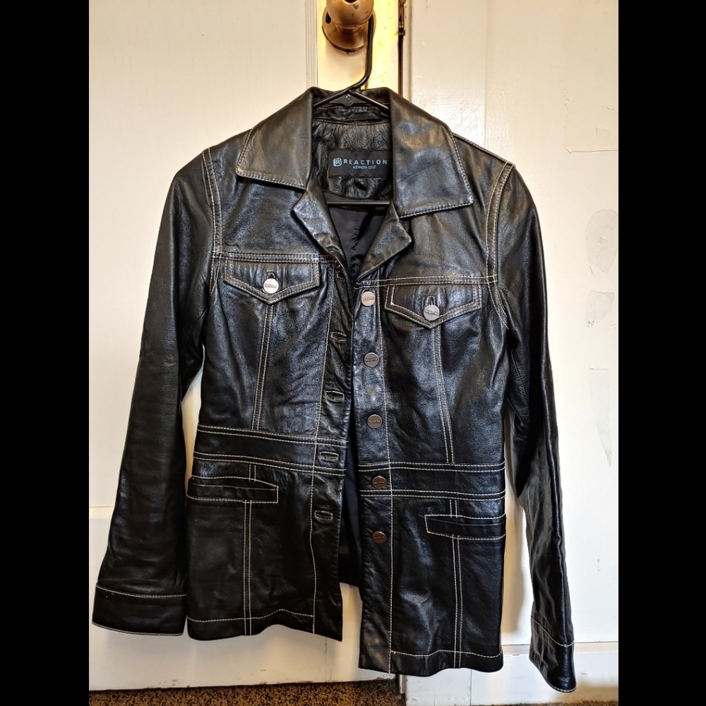Women's Leather Jacket with multiple pockets [XS]